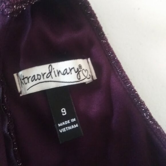 Xtraordinary women's size 9 plum metallic haltar dress - Picture 13 of 15